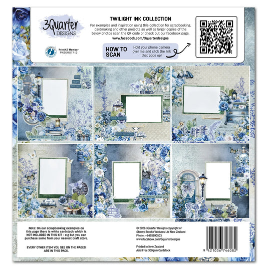 Twilight Ink Collection by 3Quarter Designs with QR code and branding information.