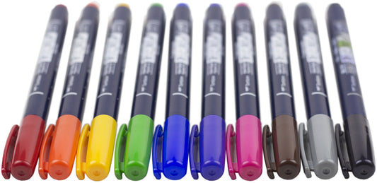 Fudenosuke Colors Hard Tip Brush Pens 10/Pkg