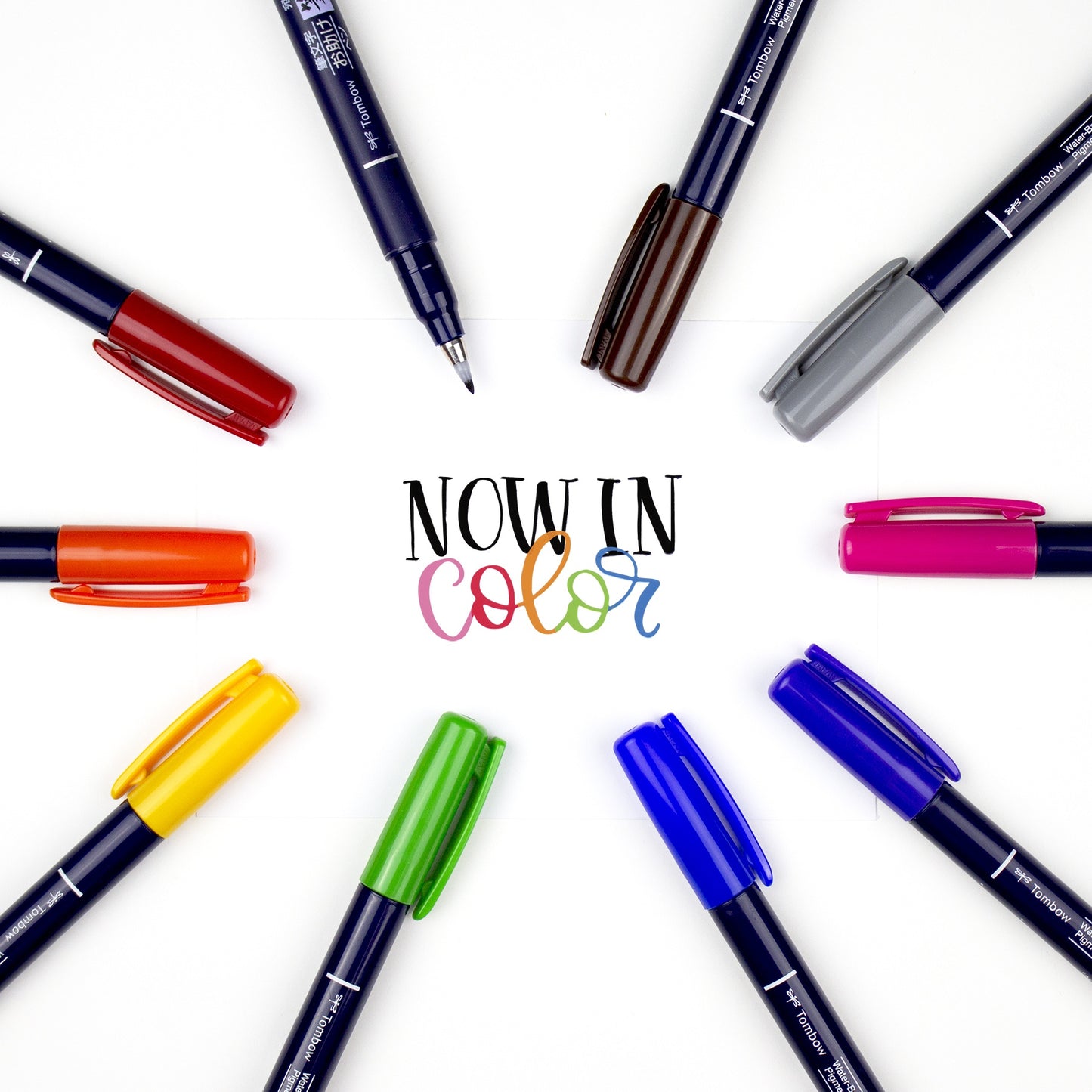 Fudenosuke Colors Hard Tip Brush Pens 10/Pkg