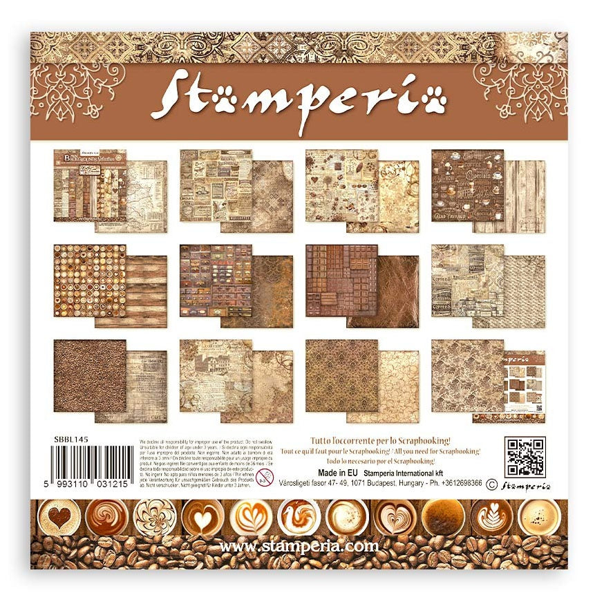 Stamperia Coffee & Chocolate Maxi Backgrounds Double-Sided Paper Pad