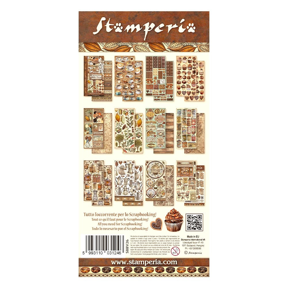 Coffee & Chocolate Stamperia Collectables 6"X12" 10/Pkg