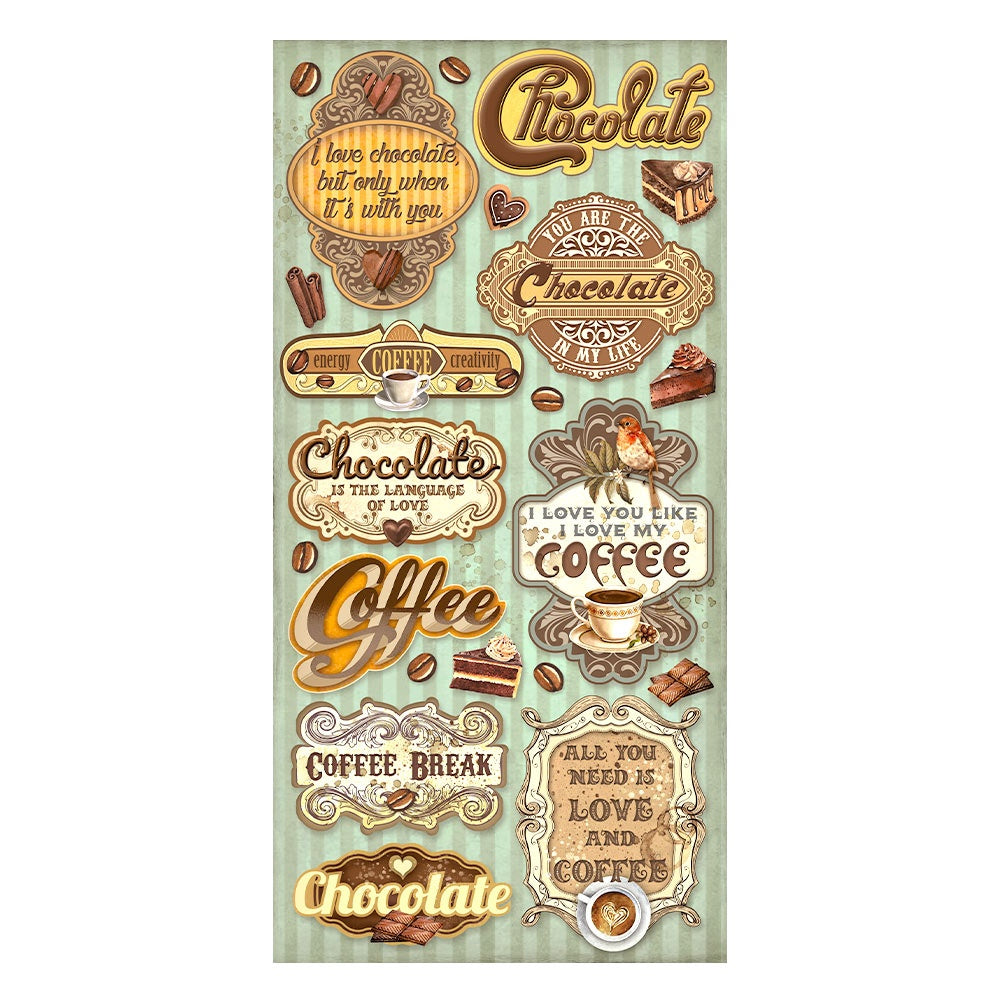 Coffee & Chocolate Stamperia Collectables 6"X12" 10/Pkg