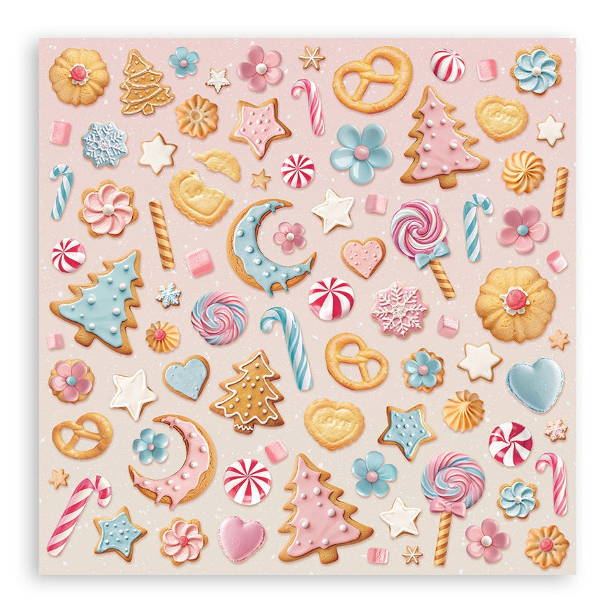 Stamperia Christmas Candy Pad 8"X8" 10/Pkg