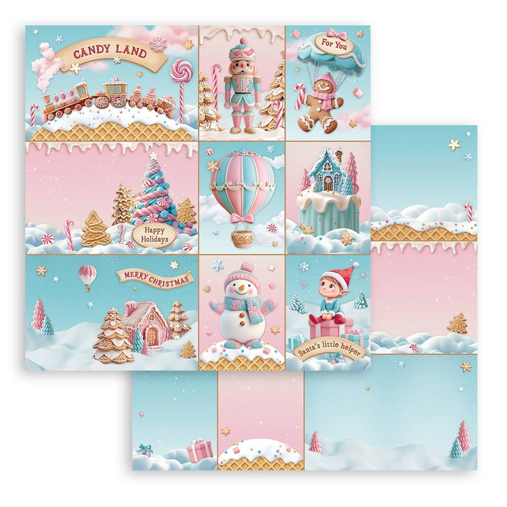 Stamperia Christmas Candy Pad 8"X8" 10/Pkg