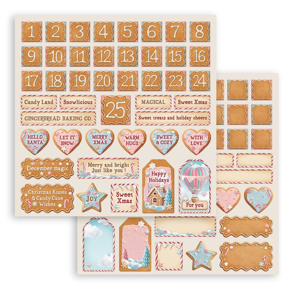 Stamperia Christmas Candy Pad 8"X8" 10/Pkg