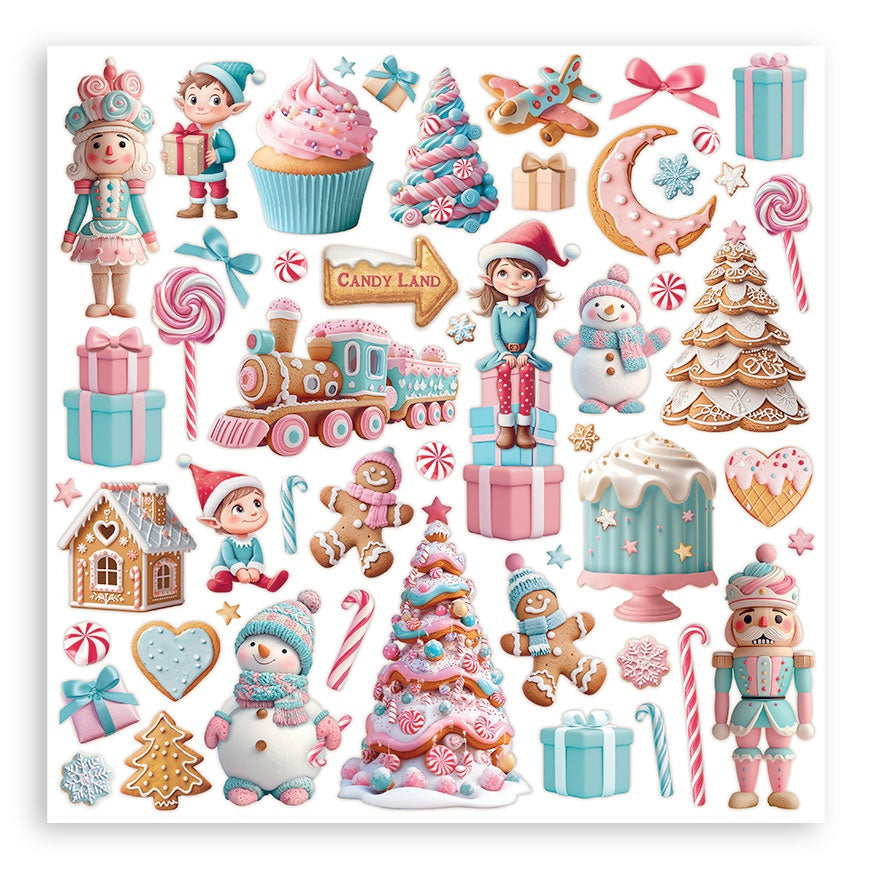 Stamperia Christmas Candy Pad 8"X8" 10/Pkg
