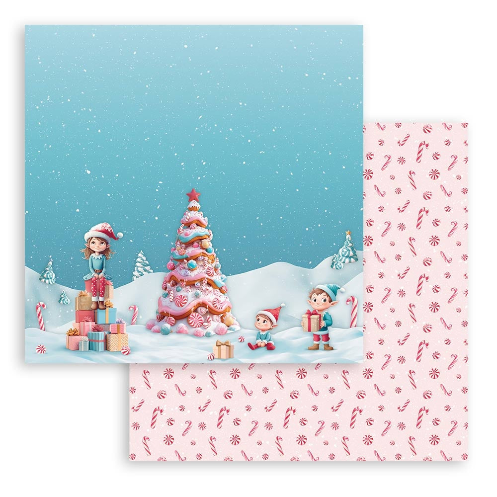 Stamperia Christmas Candy Pad 8"X8" 10/Pkg