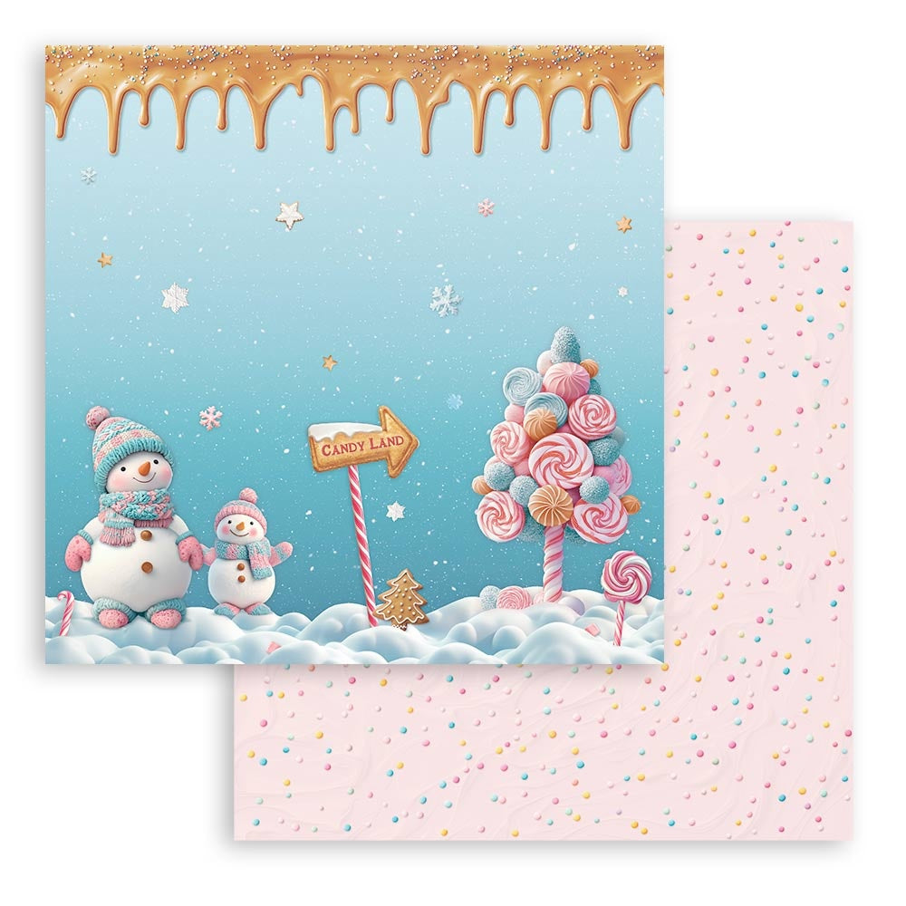 Stamperia Christmas Candy Pad 8"X8" 10/Pkg