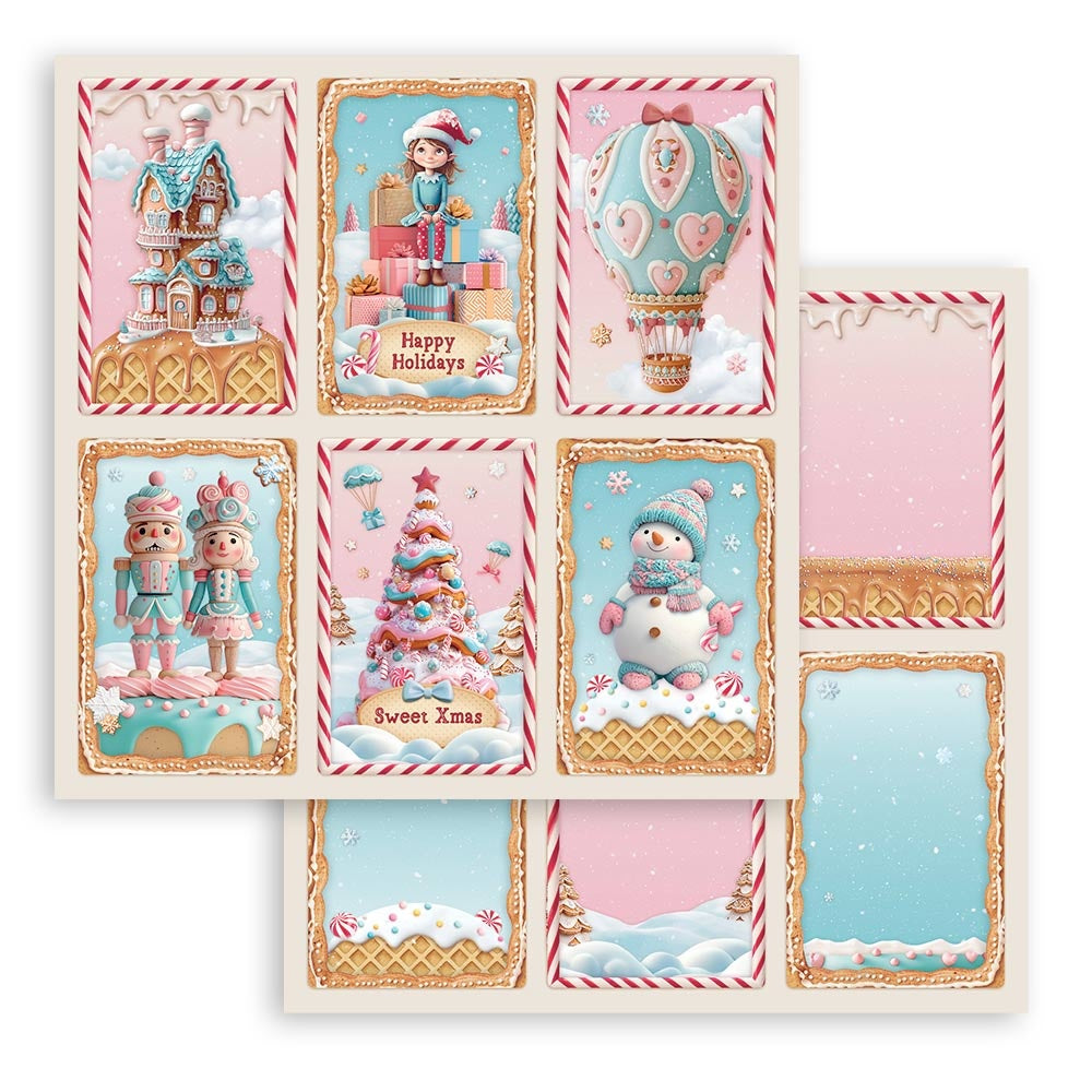 Stamperia Christmas Candy Pad 8"X8" 10/Pkg