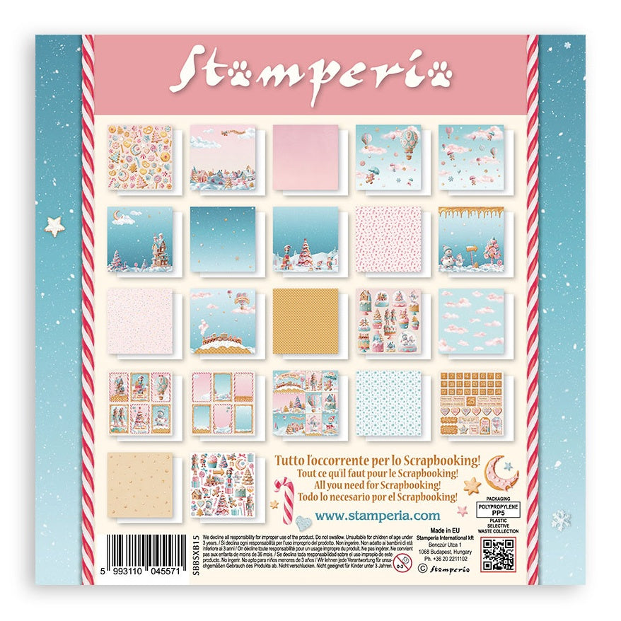 Stamperia Candy Christmas Single-Sided Paper Pad 8"X8"