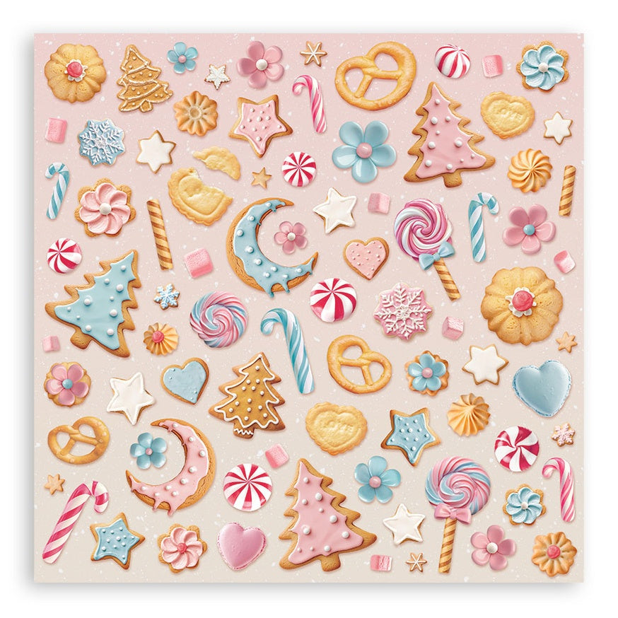 Stamperia Candy Christmas Single-Sided Paper Pad 8"X8"