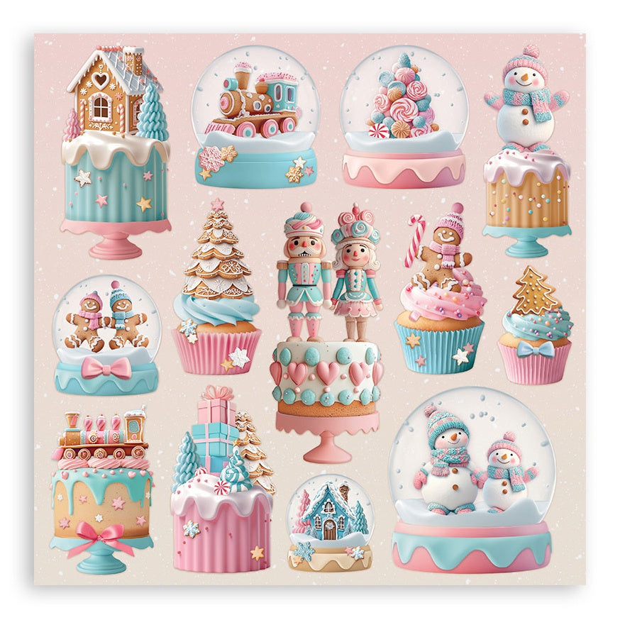 Stamperia Candy Christmas Single-Sided Paper Pad 8"X8"