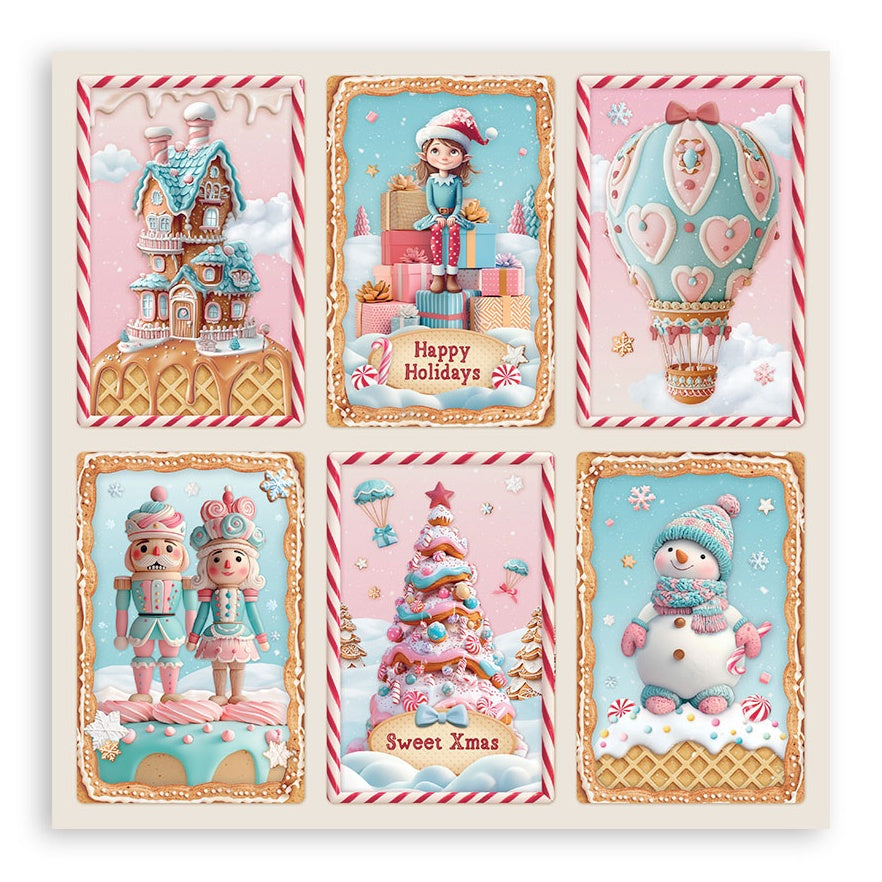 Stamperia Candy Christmas Single-Sided Paper Pad 8"X8"