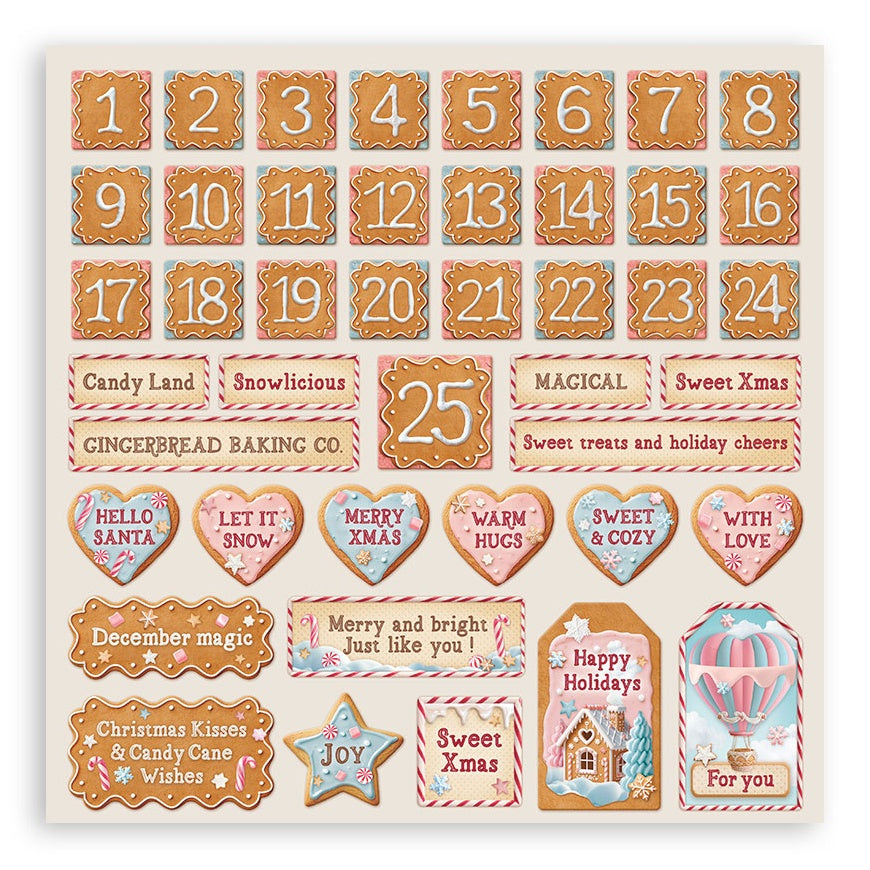Stamperia Candy Christmas Single-Sided Paper Pad 8"X8"