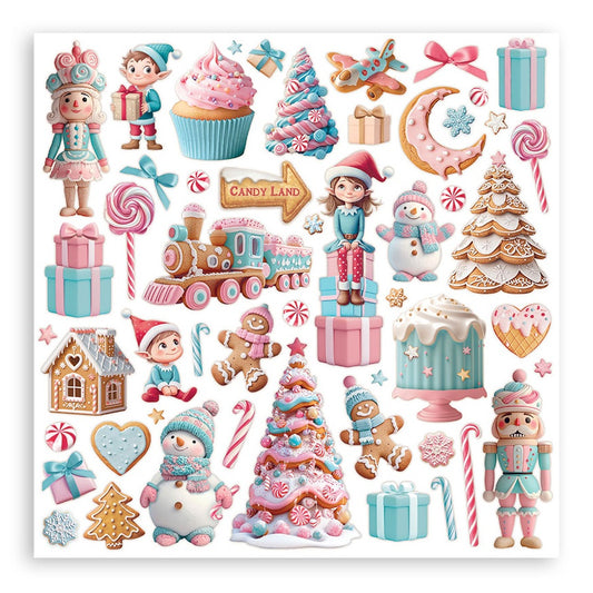 Stamperia Candy Christmas Single-Sided Paper Pad 8"X8"