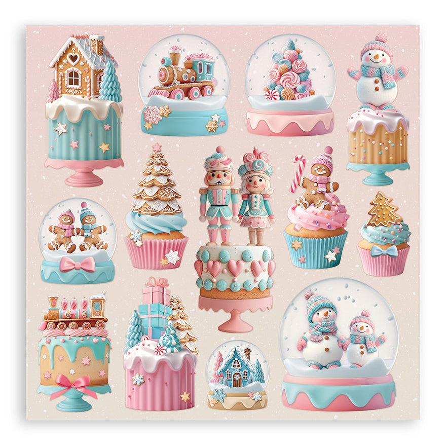 Stamperia Candy Christmas Single-Sided Paper Pad 12"x12"