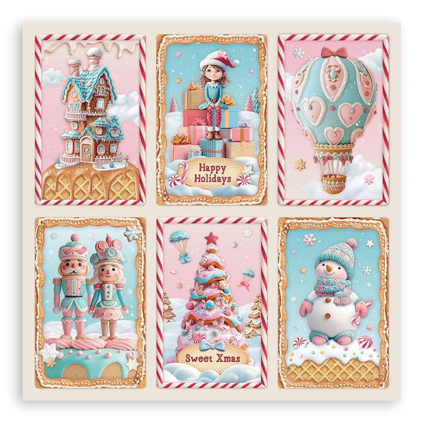 Stamperia Candy Christmas Single-Sided Paper Pad 12"x12"