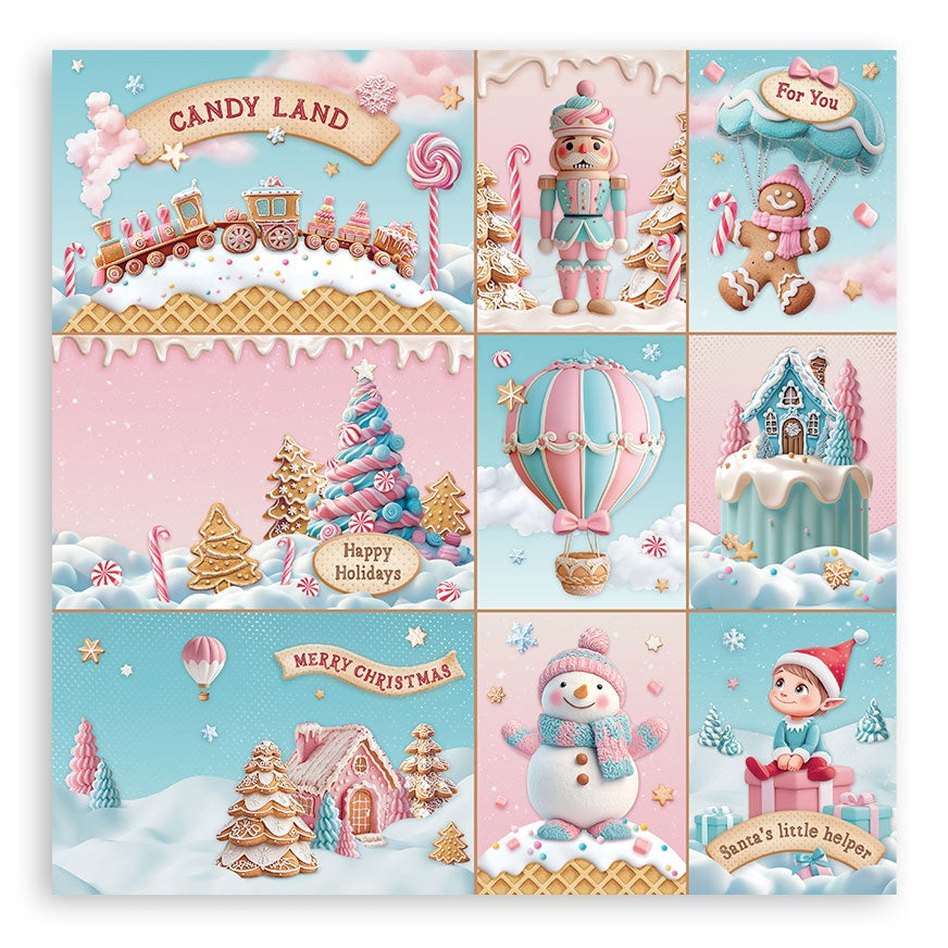 Stamperia Candy Christmas Single-Sided Paper Pad 12"x12"