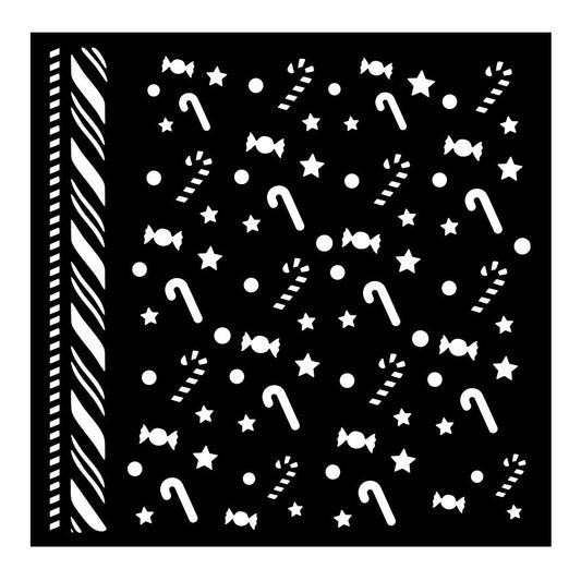 Stamperia Candy Canes Patterned Stencil