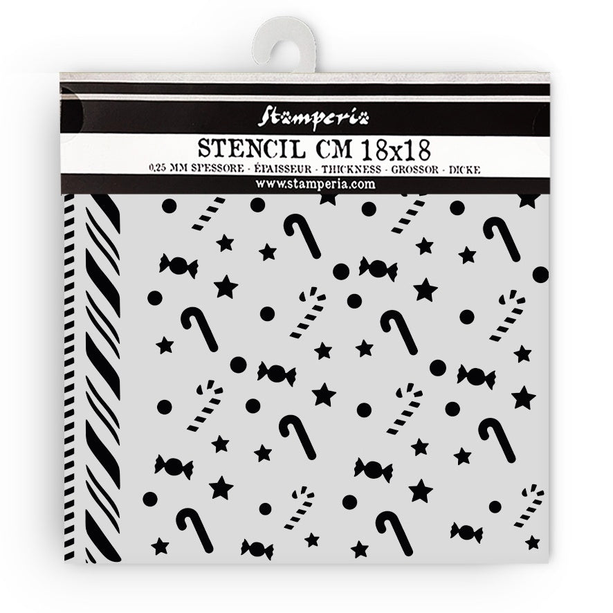 Stamperia Candy Canes Patterned Stencil