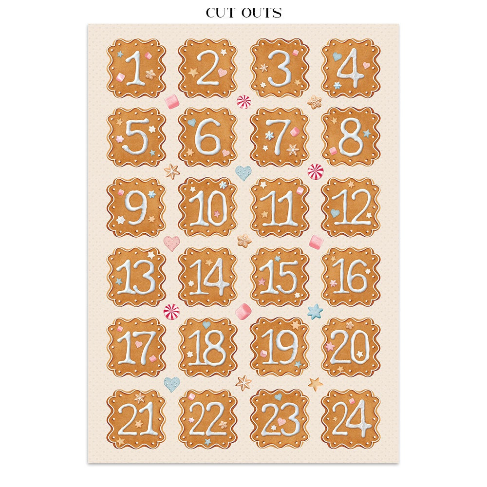 Stamperia Candy Christmas Junk Journal Stickers, Cut-outs & Backgrounds