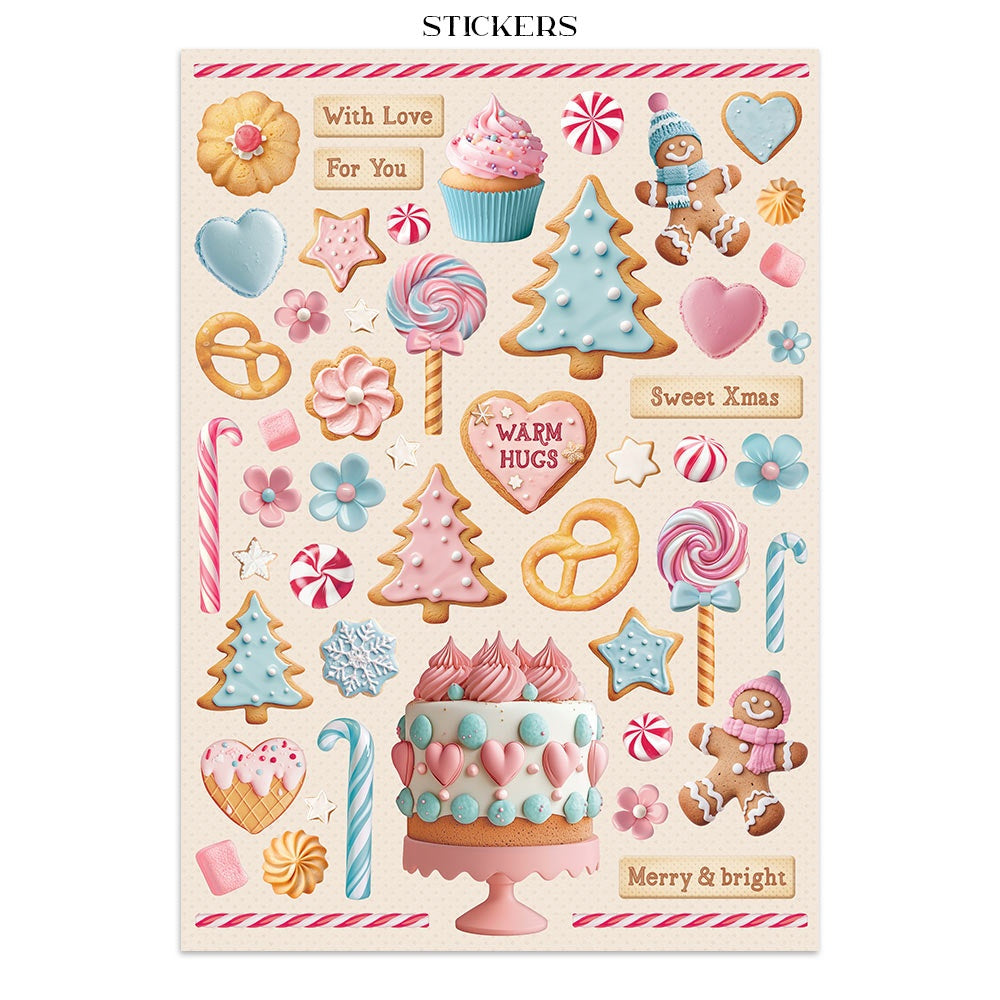 Stamperia Candy Christmas Junk Journal Stickers, Cut-outs & Backgrounds