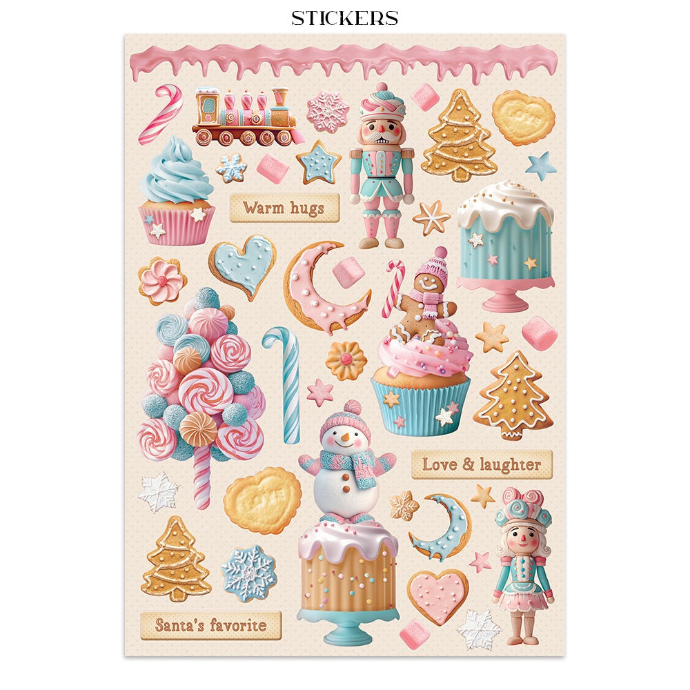 Stamperia Candy Christmas Junk Journal Stickers, Cut-outs & Backgrounds