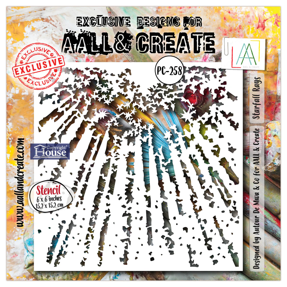 AALL and Create - 6"x6" Stencil - Starfall Rays