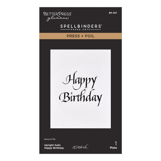 Spellbinders betterpress and foil sentiment for cards