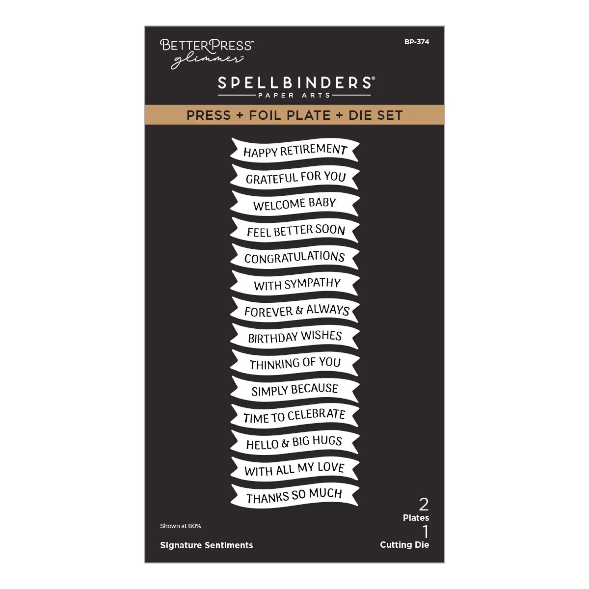 Spellbinders Signature Sentiments Press + Foil Plate & Die Set