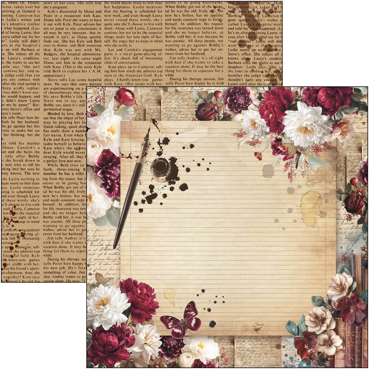 Book Lovers Paper Pad 12"x12 by Ciao Bella