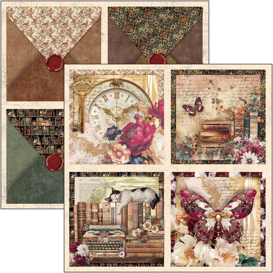 Book Lovers Patterns Pad 12"x12 by Ciao Bella