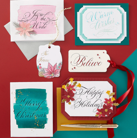 Spellbinders Copperplate Holiday Sentiments BetterPress Plates Bundle