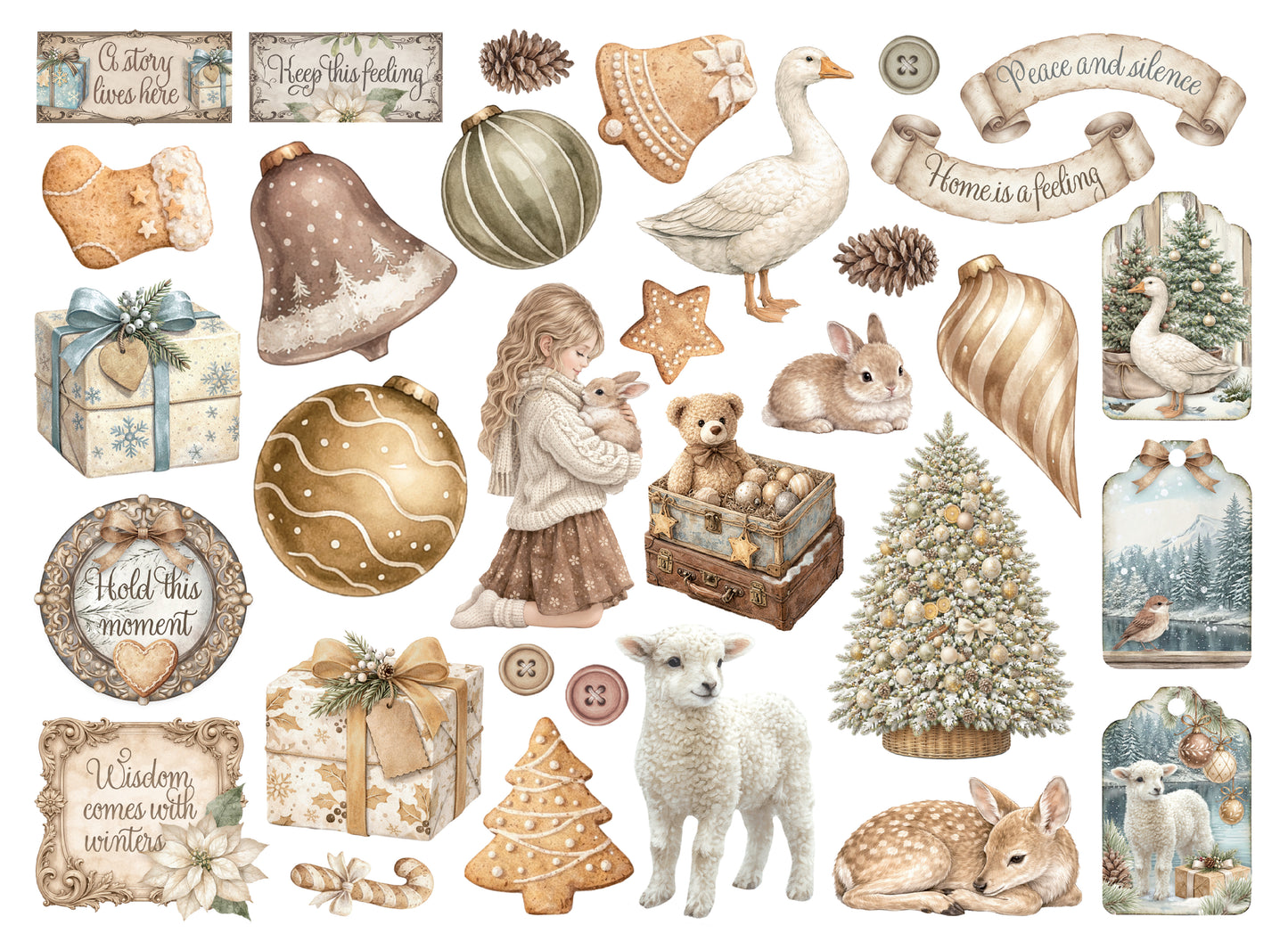 Stamperia Die Cuts - White Christmas