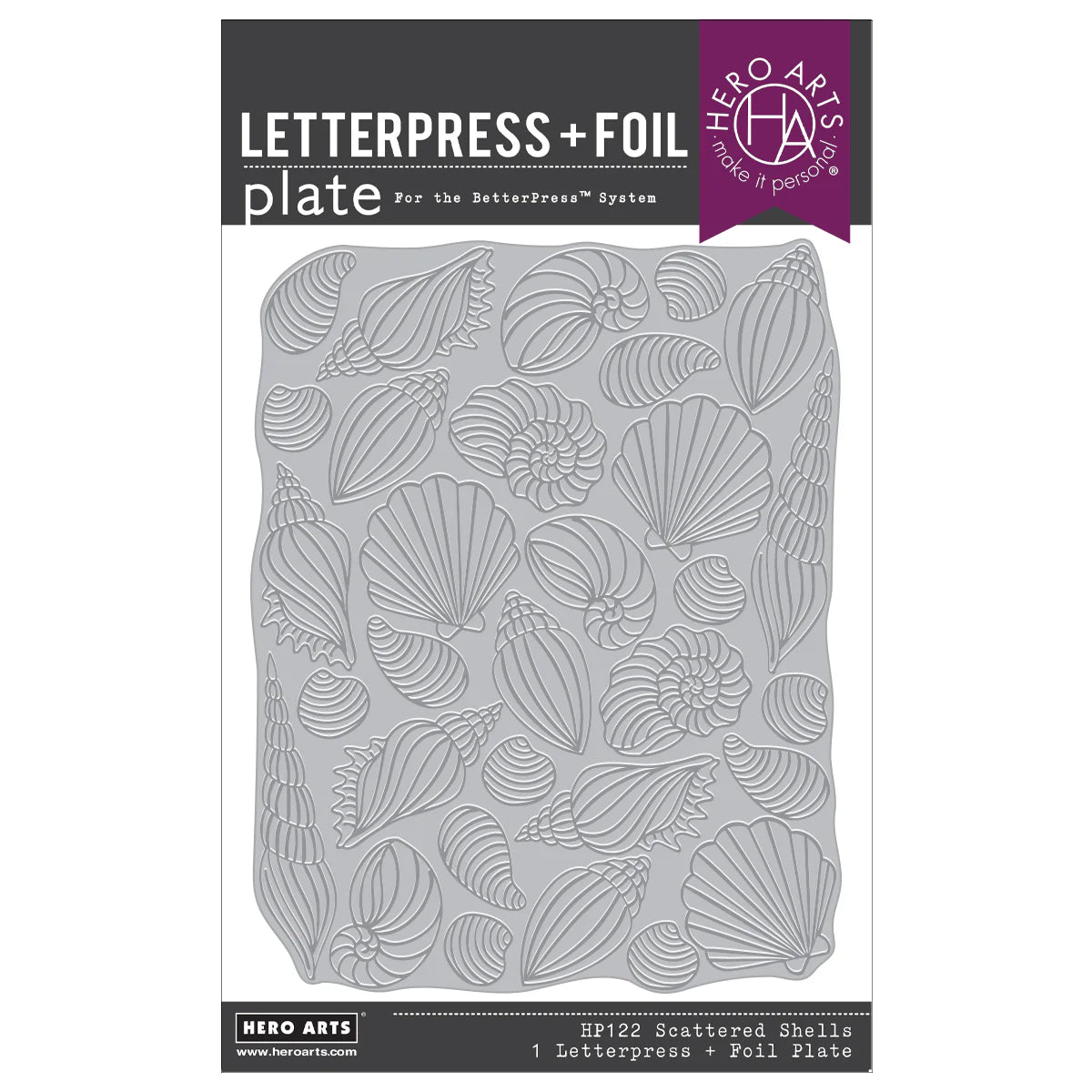 Hero Arts Scattered Shells Press + Foil Plate & Die Set