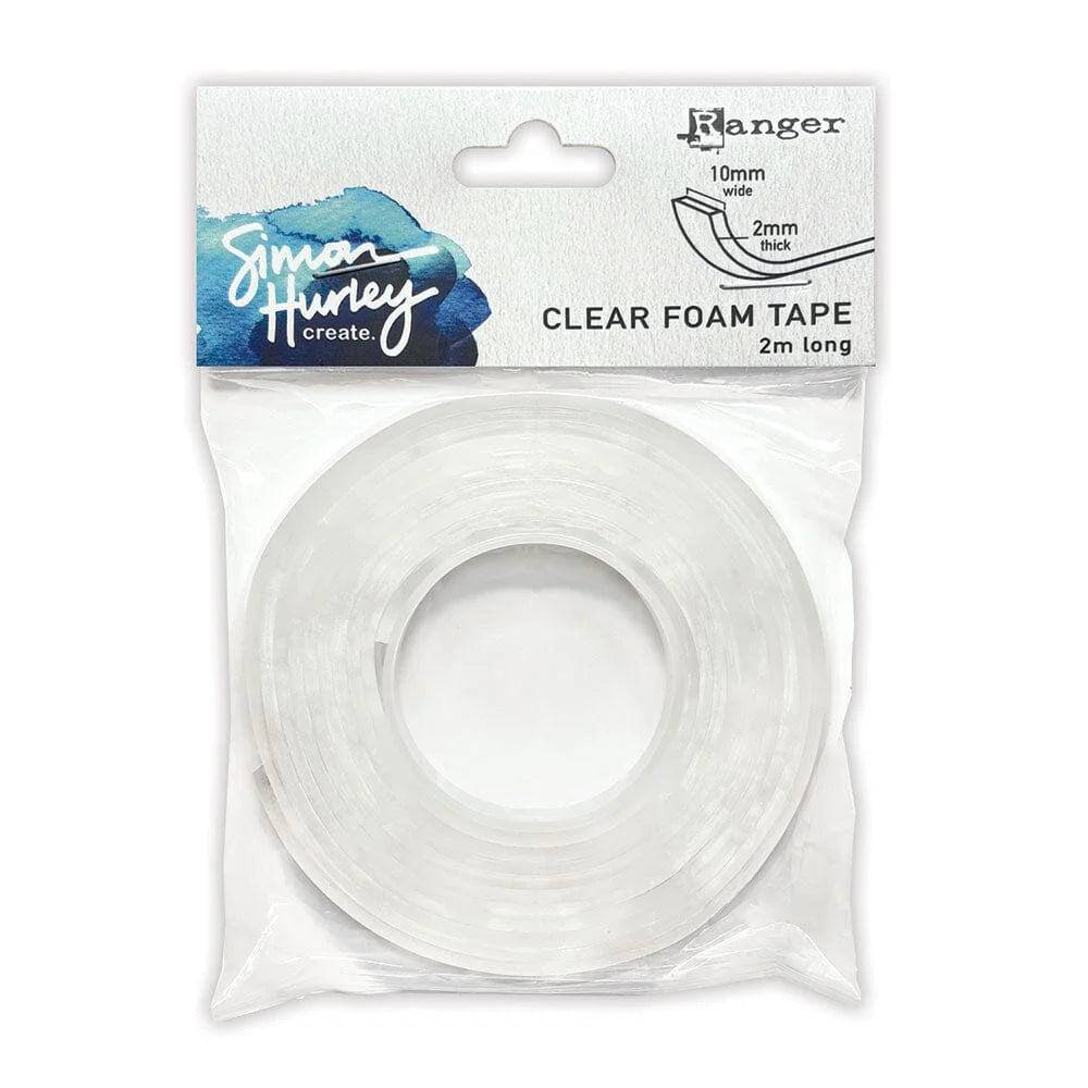 Simon Hurley 2m Clear Foam Tape roll in packaging on white background