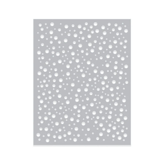 Gray textured paper with white circular patterns on a white background