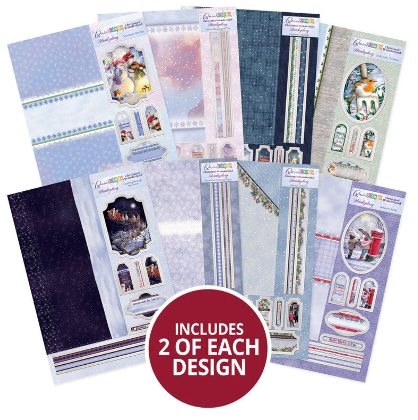 Collection of card making paper pack with various designs on a white background.