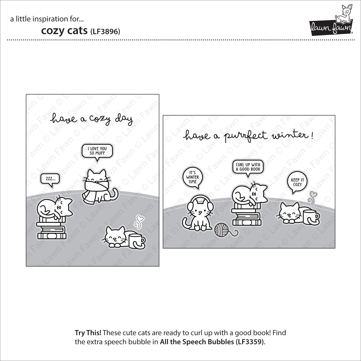 Lawn Fawn Cozy Cats Bundle