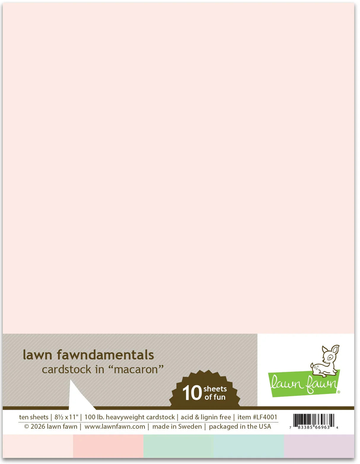 Lawn Fawn Macaron Solid Cardstock pack for paper crafting and card making