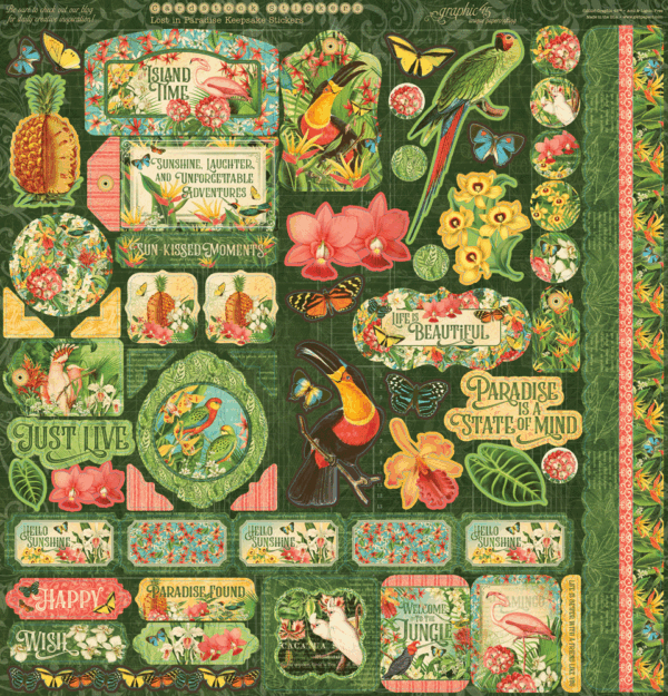 Graphic 45 Lost in Paradise — Updated Keepsake Kit with Metal Die-Set