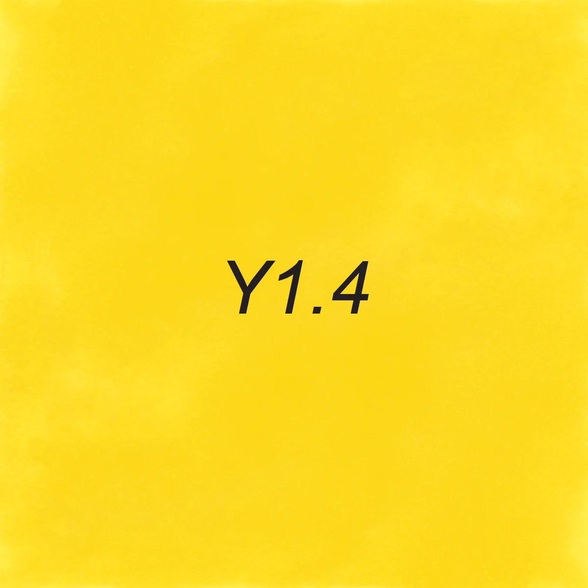 A square yellow color swatch with the text 'Y1.4' centered in black on a textured yellow background.