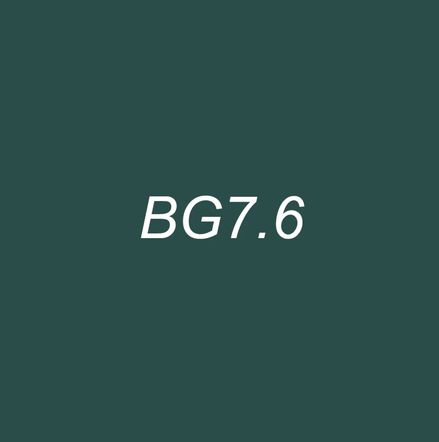 Text 'BG7.6' on a solid green background