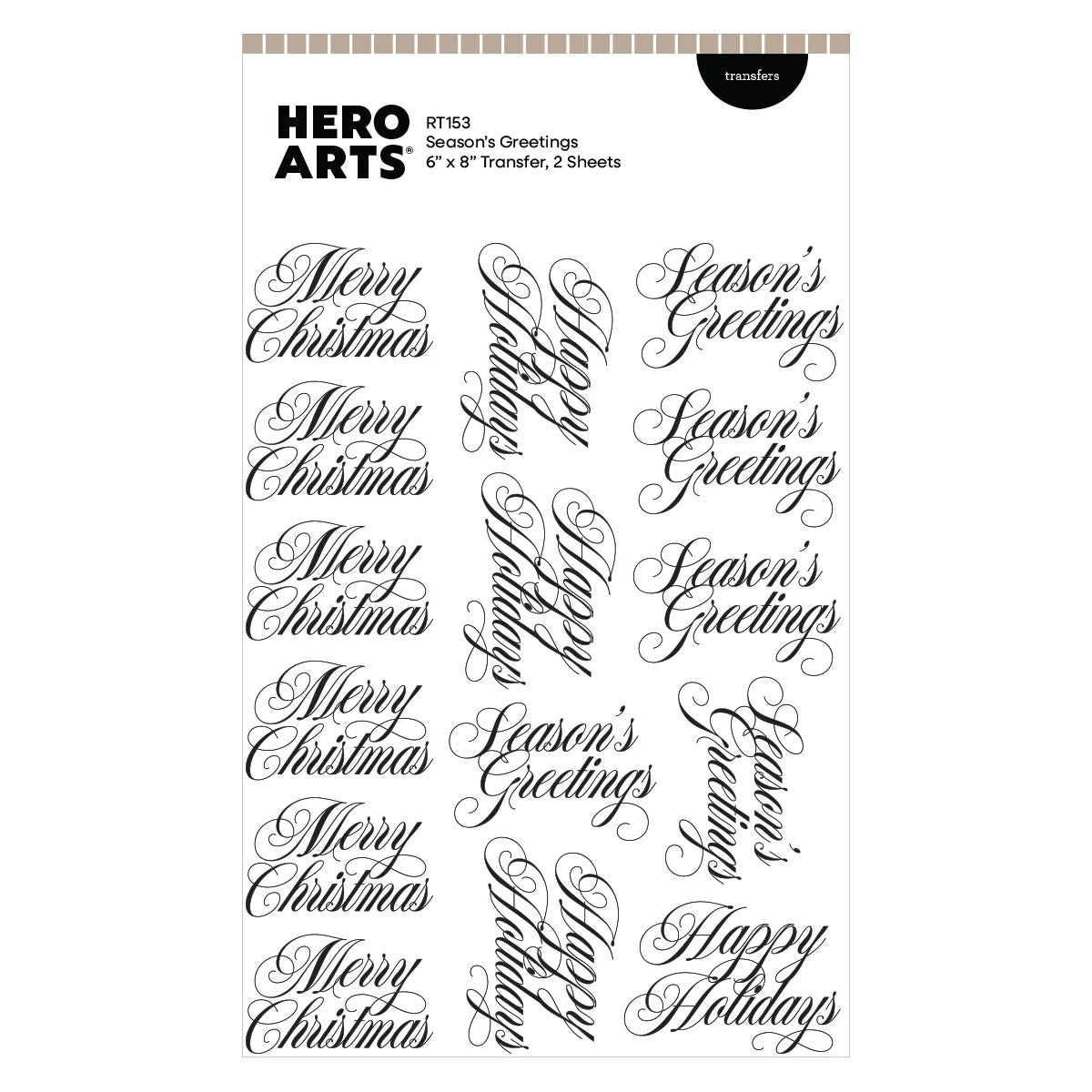 Hero Arts Season's Greetings Transfers