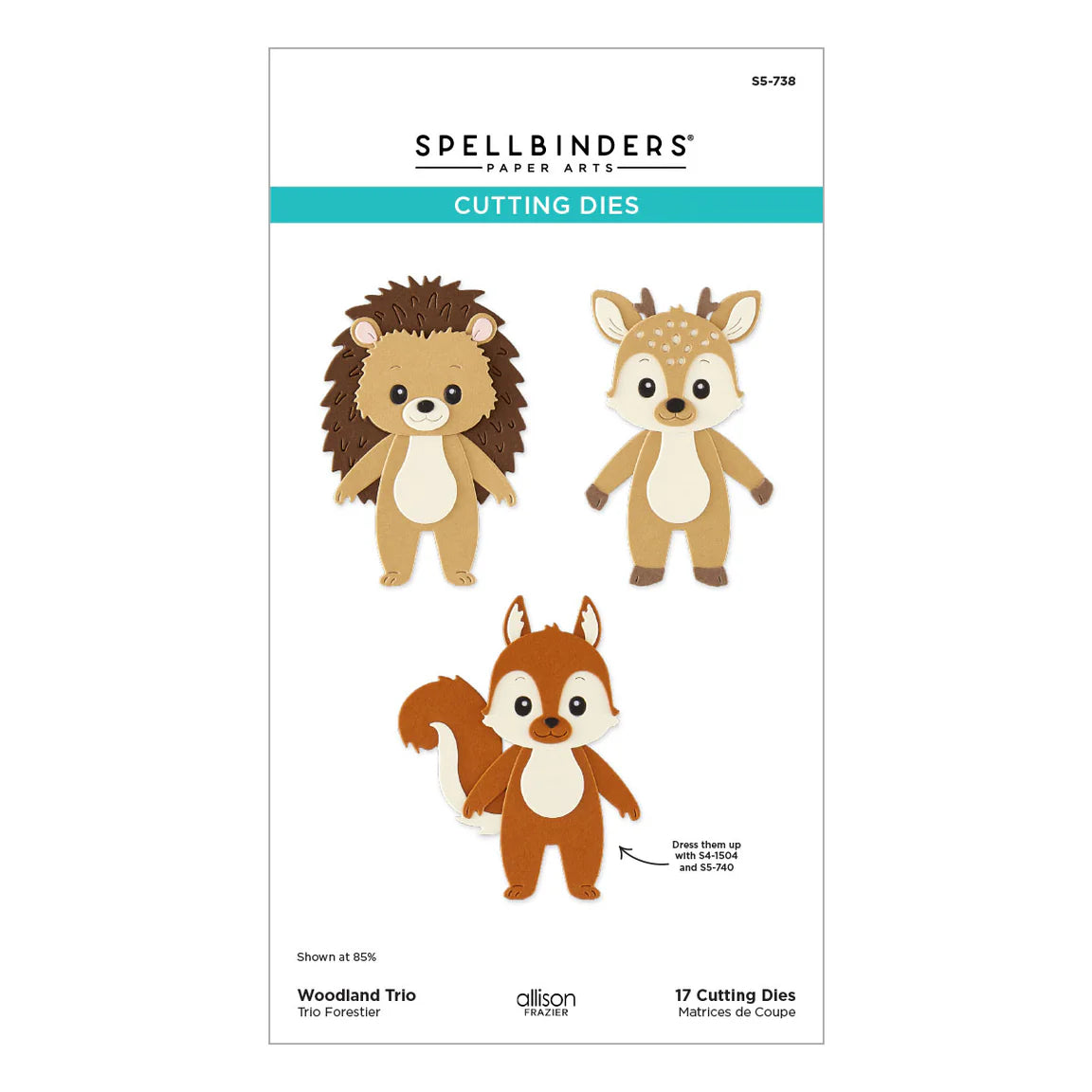 Hedgehog, fawn, and squirrel dies for card making