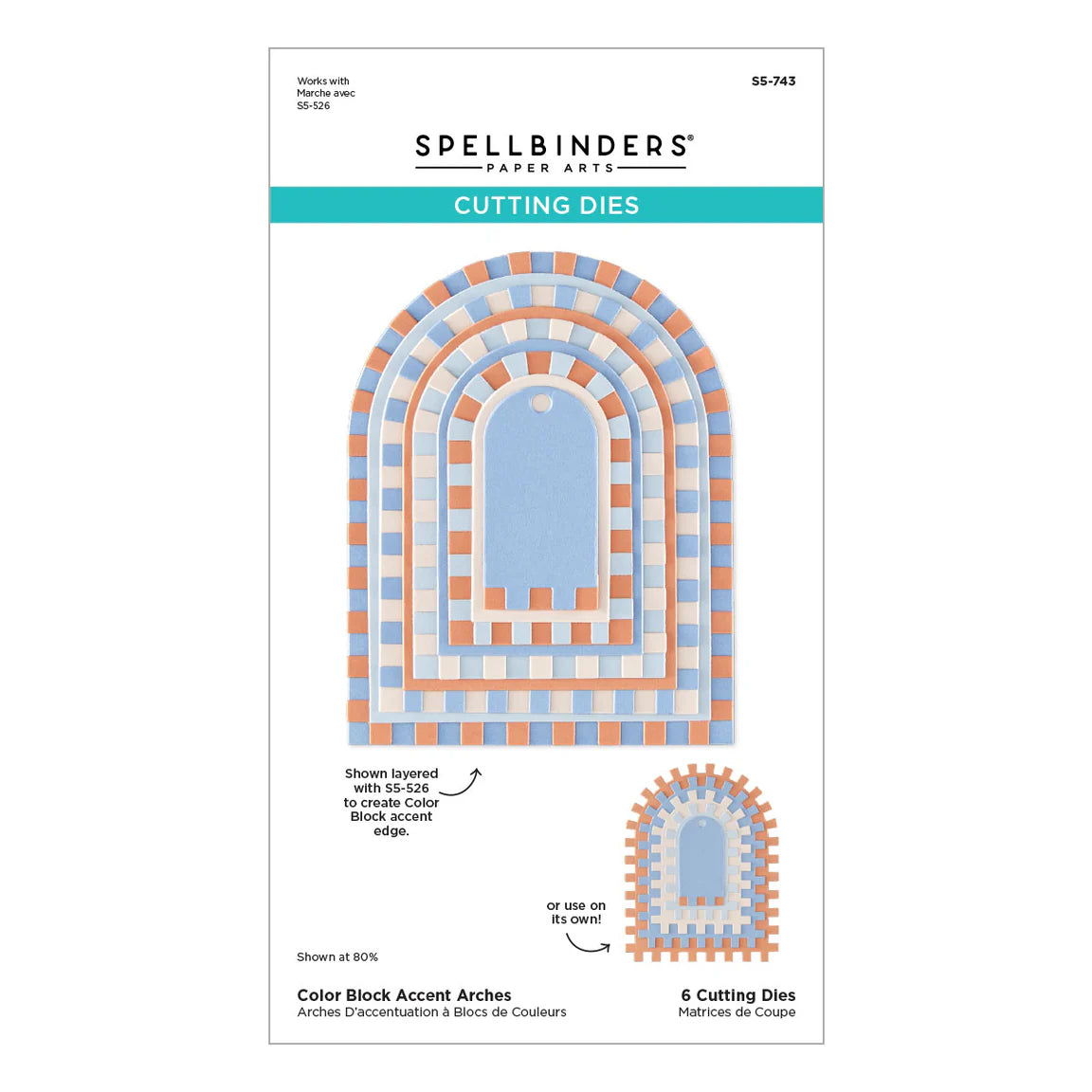 Spellbinders Color Block Accent Arches Etched Dies
