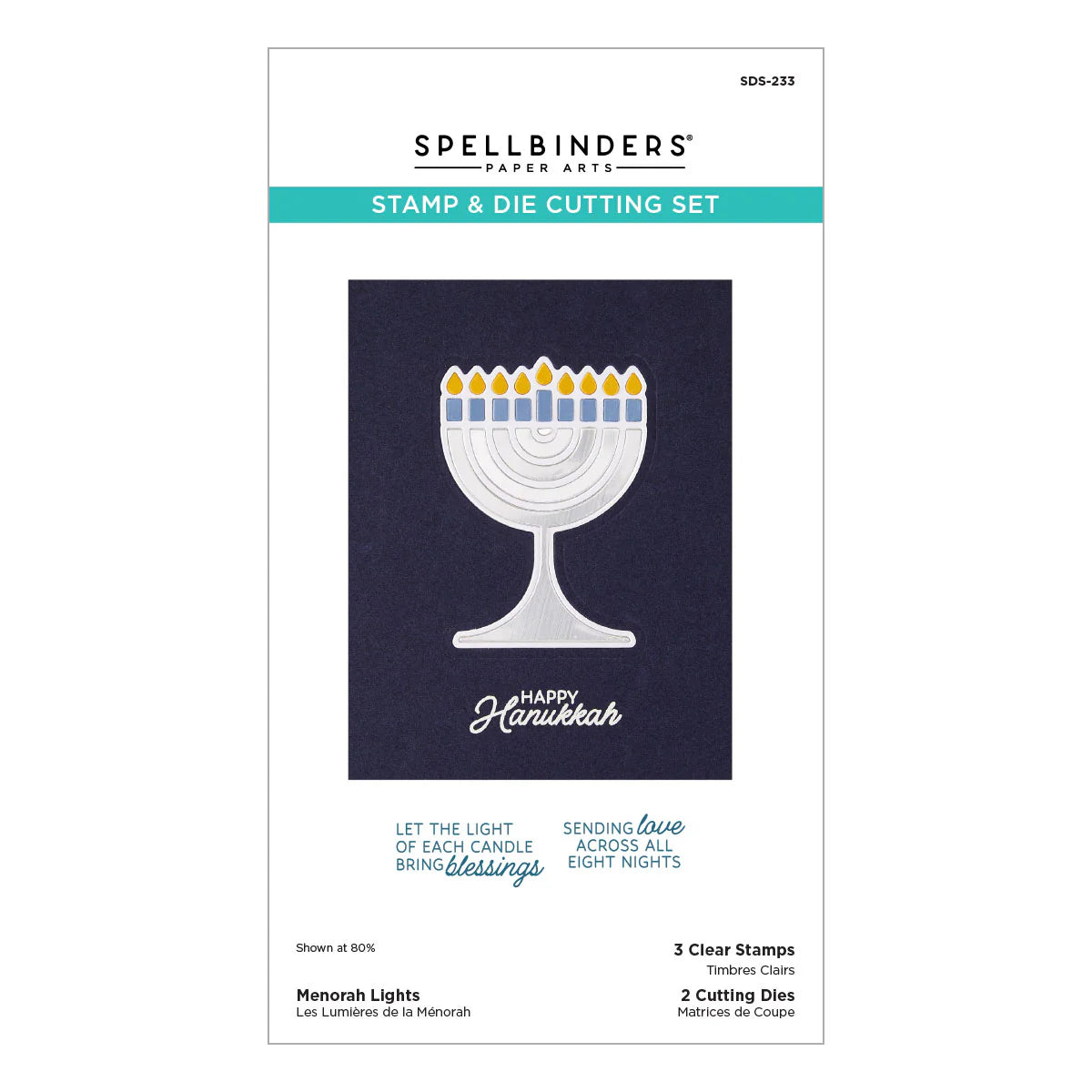 Spellbinders Menorah Lights Stamp & Die Set