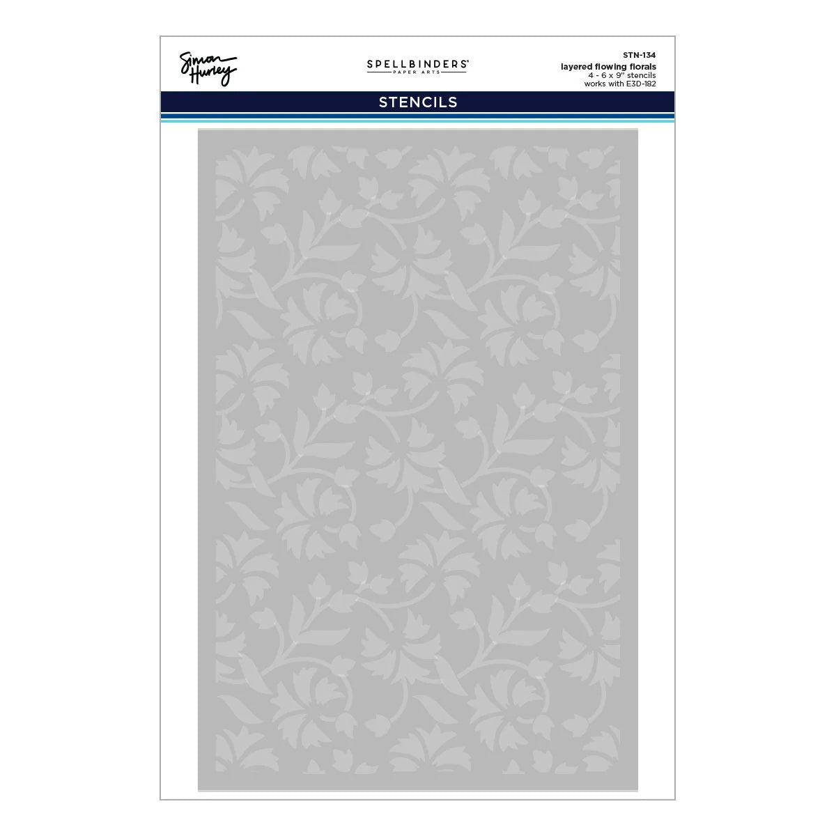 Spellbinders Flowing Florals 3D Embossing Folder and Stencil Bundle by Simon Hurley