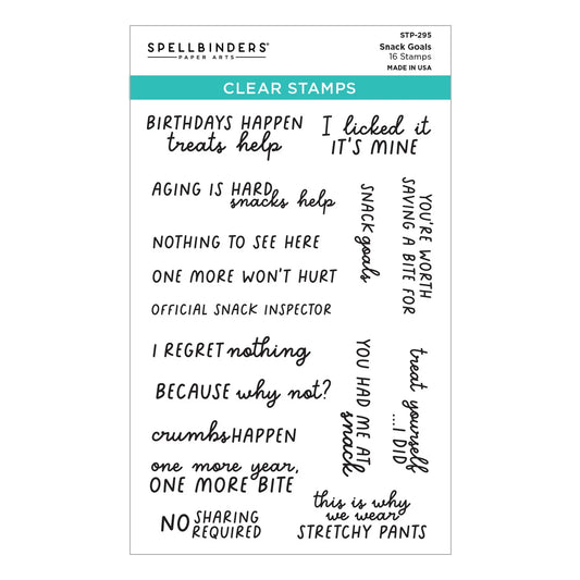 Spellbinders Snack Goals Clear Stamp Set