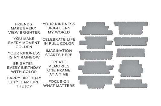 Reel Color Sentiments BetterPress Plate & Die Set